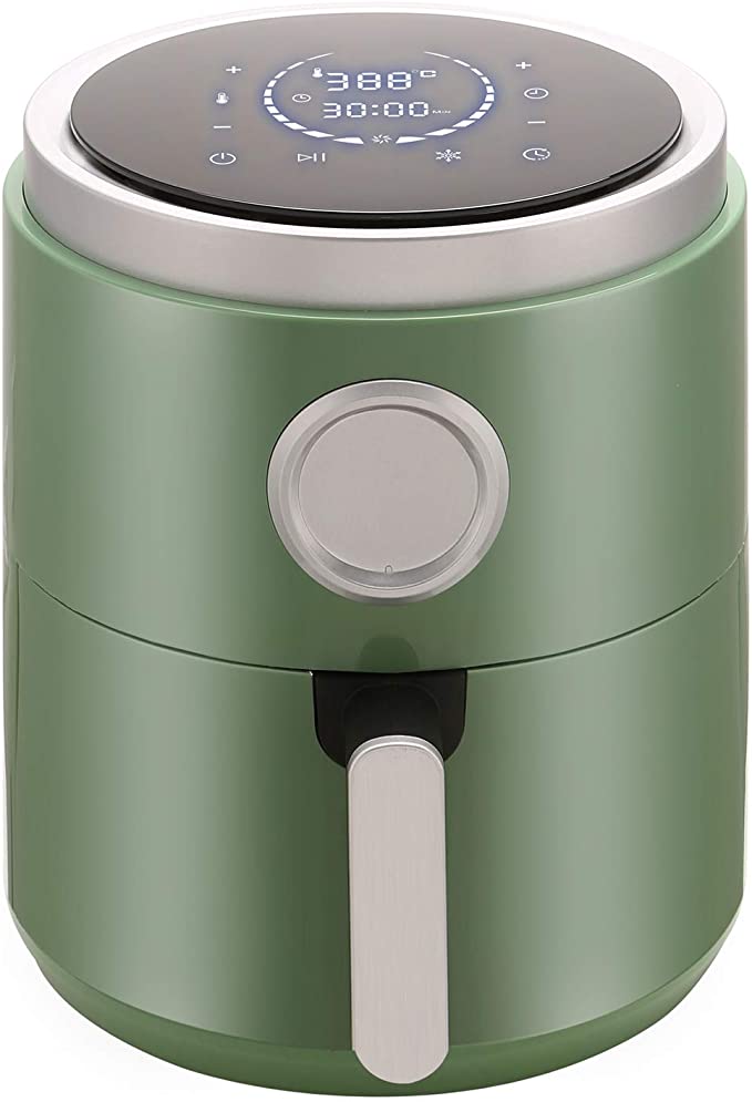 R.W.FLAME Air Fryer 5.3QT,Electric Stainless Steel Hot Air Fryer,LED Display，Timer & Temperature Setting,Unfreeze&Appointment,ETL GS CE CB Certificated，Green,1400W