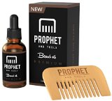 Beard Oil and Beard Comb bundle kit with FREE Beard Care eBook Unscented Leave in Softener Conditioner and Beard Growth for Men by Prophet and Tools