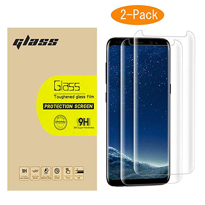 Compatible with Samsung Galaxy S8 Plus Screen Protector Tempered Glass, Full Coverage HD Screen Protector for Samsung Galaxy S8 Plus[2 Pack]