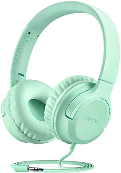 Kids Headphones, Mpow CHE2 Wired Headphones for Kids Teens, Children Headphones with Volume Limit, Foldable Adjustable On Ear Headphones for School, Travel, Compatible with Cellphones, Tablets, PC