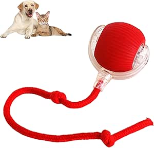 Chewie Viral Rolling Ball, Interactive Rolling Dog Ball, Chewie Ball for Dogs, Interactive Dog Smart Ball Toy, Interactive Cat Ball Toy, 360° Smart Automatic Rolling Pet Ball (Red)