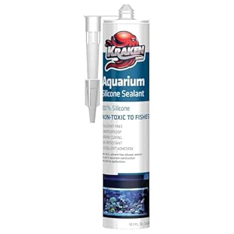 Kraken Bond Black Aquarium Silicone Sealant - (1x10.1 fl. oz.) 100% Waterproof Aquarium Safe Silicone, Non-Toxic Fish Tank Safe Sealant, Fast Curing and Strong Adhesion, 1 Pack