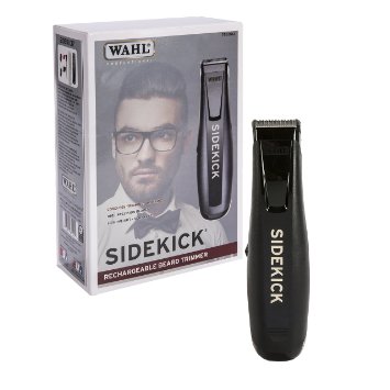 Wahl Professional Sidekick #8792 - The Ultimate Rechargeable Beard Trimmer - Ergonomic Design, Carbon Steel Straight Blade, 5-Position Attachment Comb for Blending Options - Includes Accessories