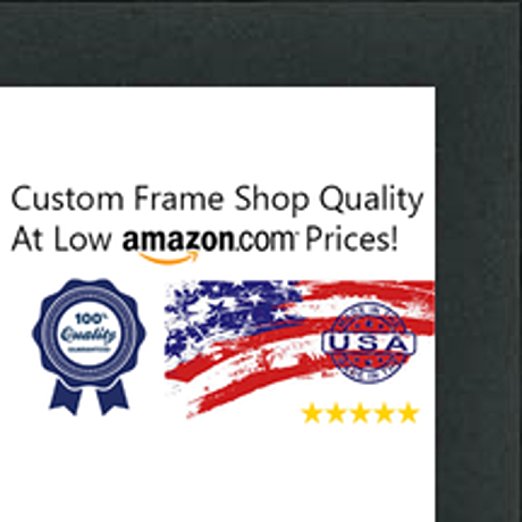 13.5x40 Contemporary Black Wood Picture Panoramic Frame - UV Acrylic, Foam Board Backing, & Hanging Hardware Included!