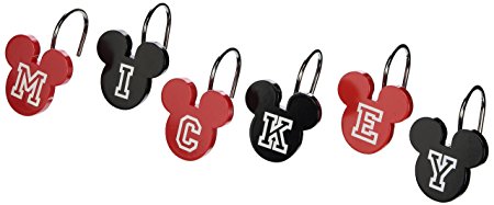 Disney Mickey Mouse Shower Curtain Hooks, Set of 12