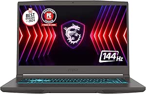 MSI Thin 15 15.6” 144Hz FHD Gaming Laptop: Intel Core i5-12450H, NVIDIA Geforce RTX 2050, 16GB DDR5, 512GB NVMe SSD, Cooler Boost 5, Win 11: Black B13UCX-2041US