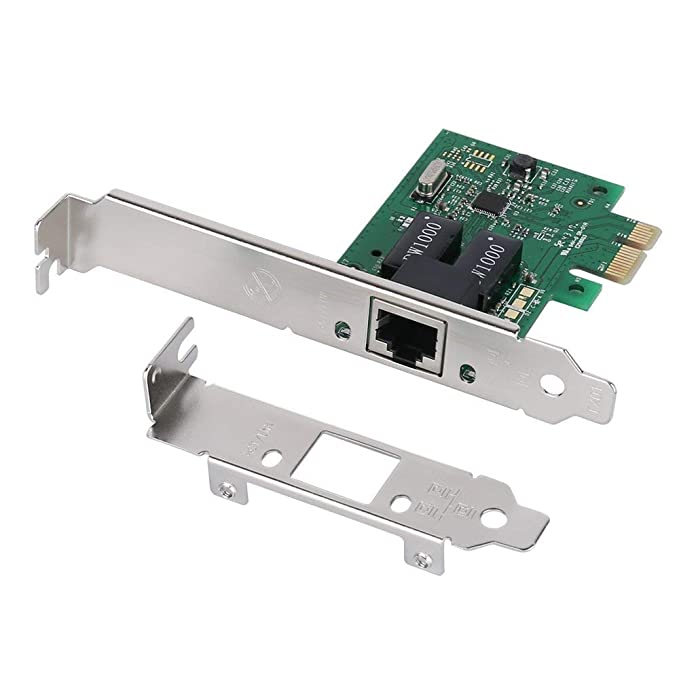 QNINE Gigabit Ethernet PCI Express PCI-E Network Card 10/100/1000Mbps, PCIe Netwrok Adapter with Low Profile Bracket, PCI-e X1 RJ45 LAN Card for PC