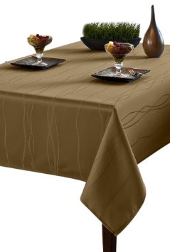 Benson Mills Gourmet Spillproof Heavy Weight Fabric Tablecloth Linen 60-inch by 84-inch