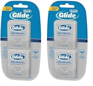 Oral-B Glide Pro-Health Deep Clean Dental Floss, Cool Mint, 40 m, Pack of 4