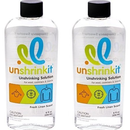 Unshrinkit U2-01 Unshrinking Solution for Cashmere, Wool and Wool Blend Clothing, Pack of 2