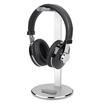 Headphone Stand - Anypro Aluminum Gaming Headset Holder with Silicone Phone Stand and Cable Organizer, Silver