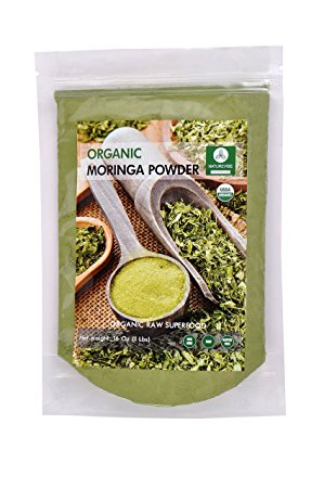 Organic Moringa Green Leaf Powder (1lb) by Naturevibe Botanicals, Raw, Gluten-Free & Non-GMO (16 ounces)
