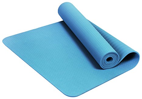 BalanceFrom GoYoga Premium 1/4-Inch Slip Resistant and Waterproof Yoga Mat with Carrying Strap