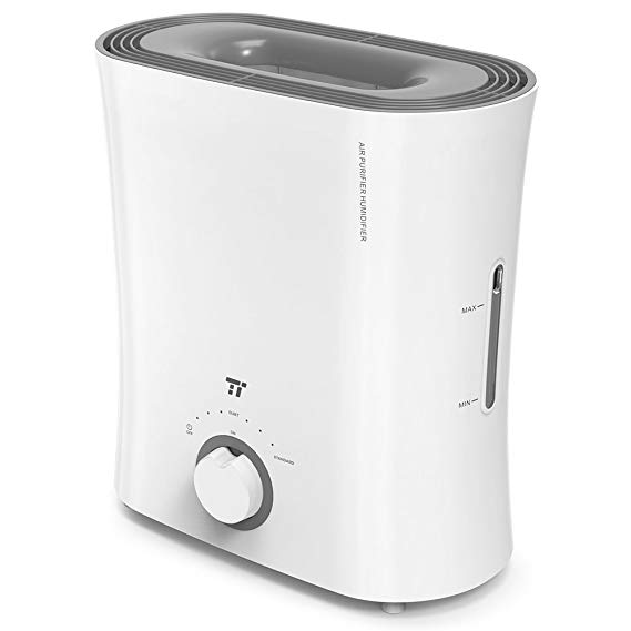 TaoTronics Top Fill Humidifiers, Evaporative Humidifier with Wick Filter, No Noise, Invisible Moisture for Instruments Guitar Room and Furnitures (2.5 L/0.66 gal, 110V)