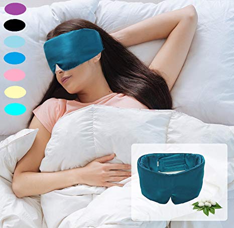 Sleep Mask for Women,Super Smooth Eye Mask for Sleeping - 100% Mulberry Silk Sleep Mask for A Full Night's Sleep, Ultimate Sleeping Aid/Blindfold(Turquoise)
