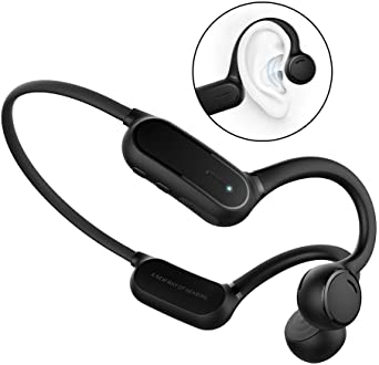 ALOVA Bluetooth Open Ear Headphones Wireless Sports Headset IPX4 Waterproof BT 5.0 HD Phone Call Free Ears Earphones for Running (Black)