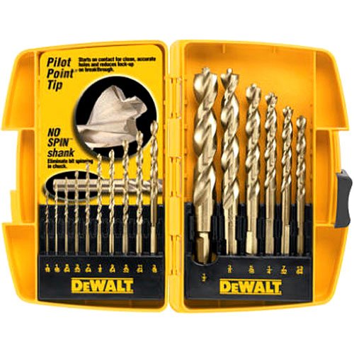 DEWALT DW1956 Pilot Point 16-Piece Twist Drill Bit Assortment