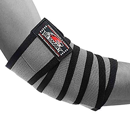 BeSmart Heavy Duty Elbow Sleeves Support Wraps Straps Gym Power Weight Lifting Pair