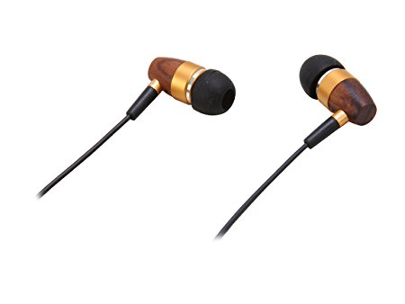 Rosewill RHTS-11002 3.5mm Gold-Plated Connector Canal High Fidelity Passive Noise Isolating Rosewood Earbuds