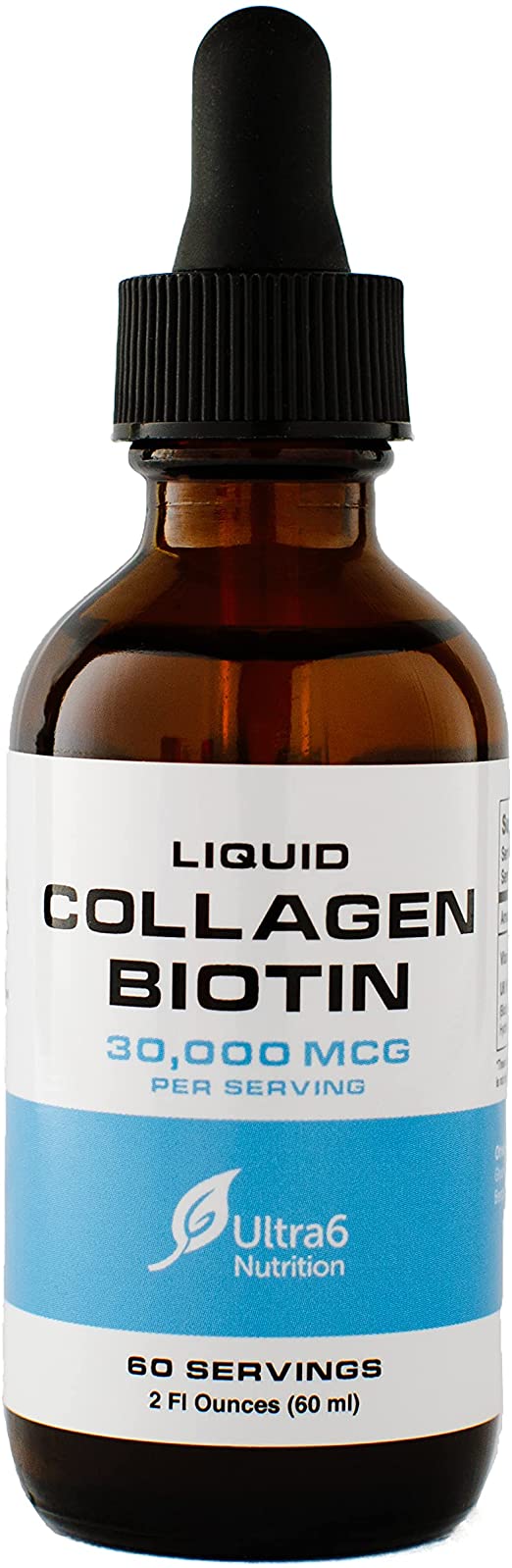 Liquid Collagen Biotin Drops. Liquid Collagen for Women and Men. Liquid Biotin for Hair Growth, Healthy Nails and Skin with 30,000 mcg   Vitamin C - Made in The USA.