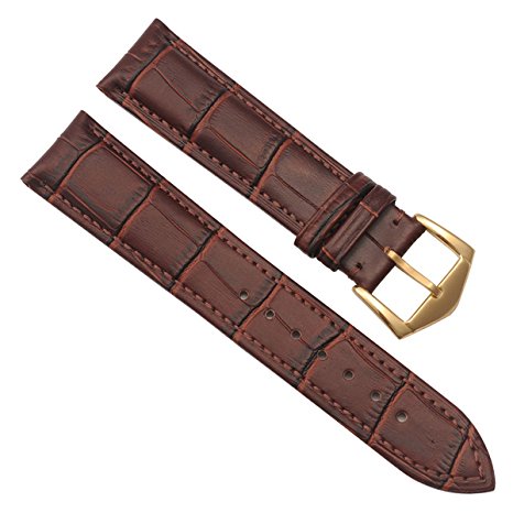 Genuine Leather Replacement Watch Strap with Stainless Metal Clasp 12mm 14mm 16mm 18mm 19mm 20mm21mm 22mm 23mm 24mm