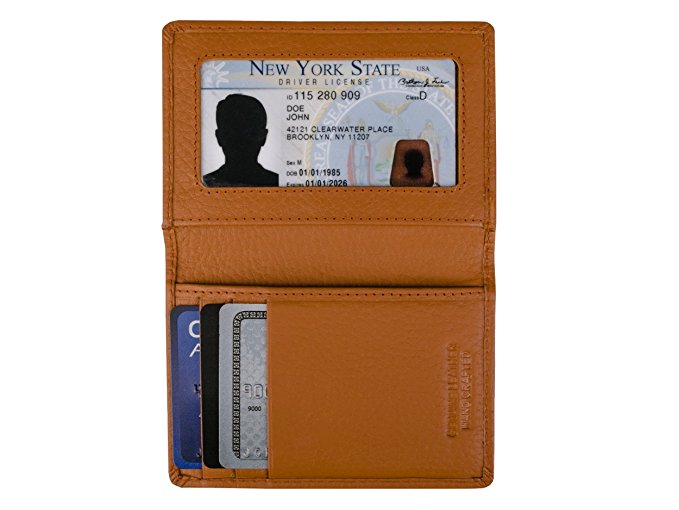 Dwellbee Slim Leather Credit Card Wallet (Cowhide Leather)