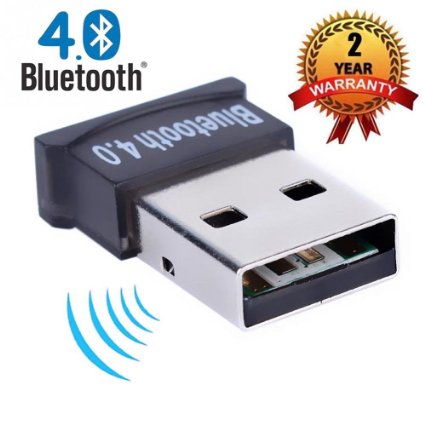 Foktech Bluetooth 4.0 USB Dongle Adapter for PC with Windows 10 / 8.1 / 8 / 7 / XP,Vista(Broadcom BCM20702 chipset) - Plug and Play on Win 8 and 10 - 2 Year Warranty