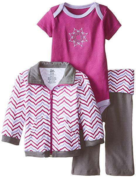 Yoga Sprout Baby and Toddler 3 Piece Jacket, Top and Pant Set