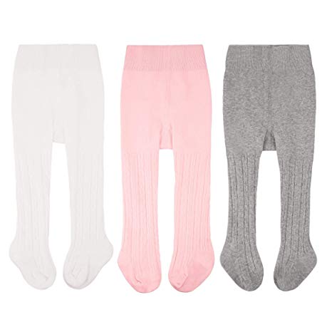 CozyWay Baby Tights Toddler Seamless Leggings Pantyhose for Baby Girls Cable Knit Cotton Pants Stockings