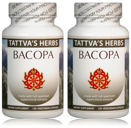 Bacopa Extract 500 mg 240 Vcaps (2 Pack-120 ct. ea)