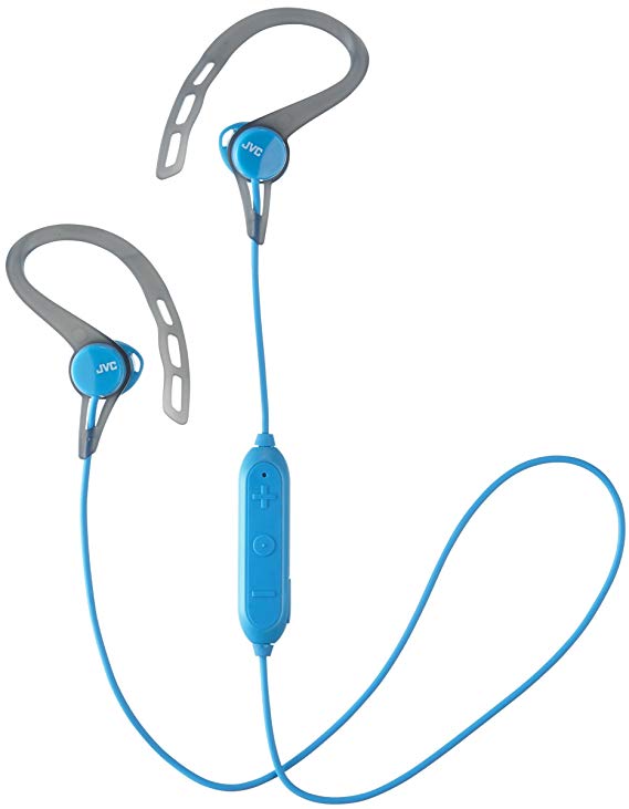 JVC Sport Wireless Bluetooth In-Ear Headphones with Over-Ear Clip - Blue