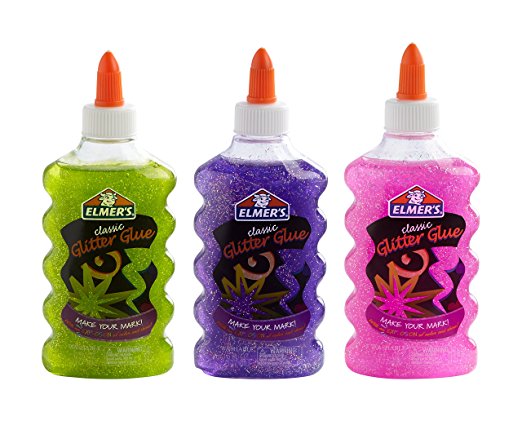 Elmer's Liquid Glitter Glue, Washable, Assorted Colors, 6 Ounces Each, 3 Count - Great For Making Slime