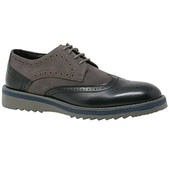 alpine swiss Alec Men’s Ripple Sole Wingtip Shoes Leather Lining & Insole