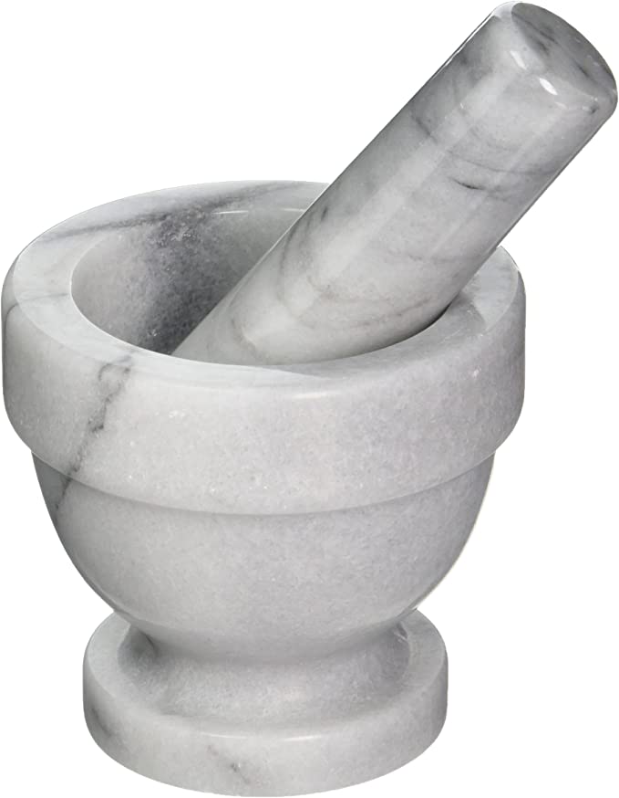 Fox Run Marble Mortar and Pestle, White