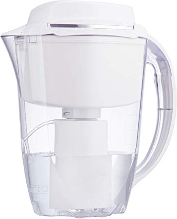 Nakii Pitcher Water Filter with Pump by Aquaphor – Strongest Water Filtration System On The Market Eliminates Bacteria, Lead, Chlorine, and Other Heavy Metals – Large White/Clear