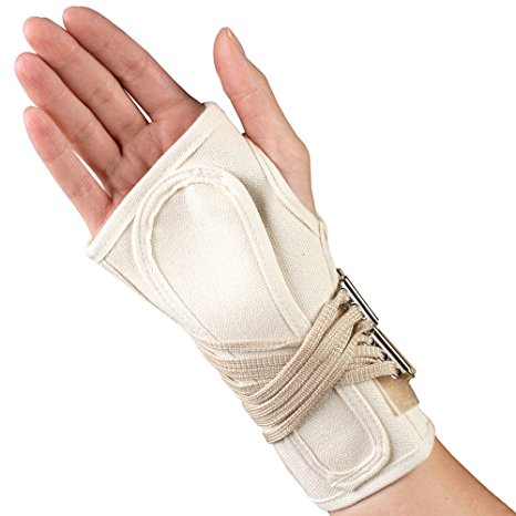 OTC Wrist Splint, Cock-Up Lacing, Canvas, Medium (Right Hand)