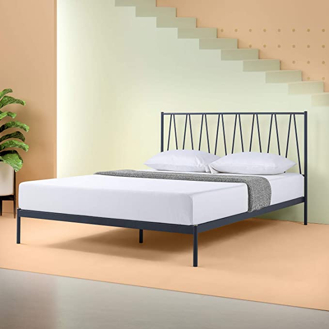 Zinus - Olga - Metal Platform Bed Frame / Mattress Foundation / Steel Slat Support / No Box Spring Needed, Queen