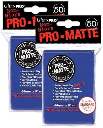 Ultra Pro PRO-MATTE Standard Deck Protectors, Pack of 100, Blue