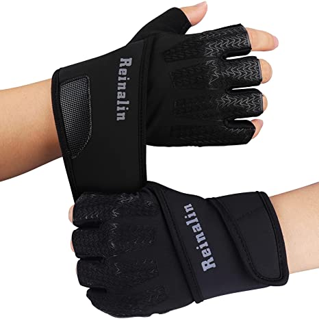 Reinalin Gym Gloves,Training gloves with Wrist Support, Breathable Weight Lifting Gloves for Cross Training, Fitness, Powerlifting,Suit for Men and Women