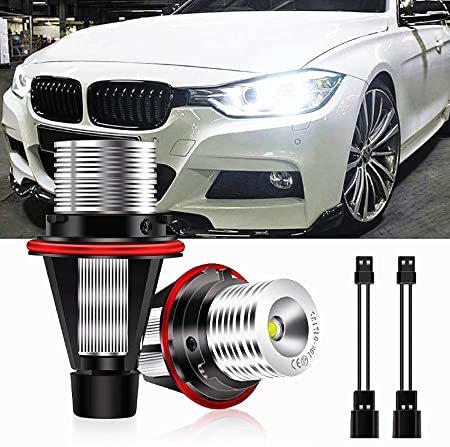 E39 Error Free CREE LED Angel Eyes Halo Ring Marker Bulbs 6000K White Beam Replacement fit for PARTIAL BMW 5 6 7 Series X3 X5 (Fit PARTIAL E39 E53 E60 E63 E64 E65 E66 E83)