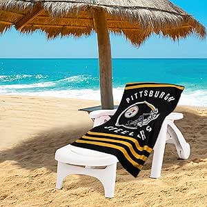 Northwest NFL Stripes Beach Towel, 30" x 60" Pittsburgh Steelers