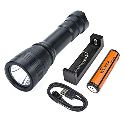 Diving Flashlight, VOLADOR 1000 Lumen Waterproof Diving Torch Rechargeable Scuba Dive Lights 150M Underwater LED Flashlight White Submersible Lights