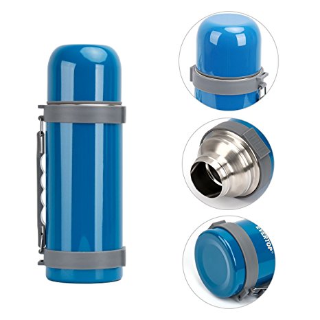 Travel Mug Thermos Outdoor Vacuum Insulated Coffee Container Drink Cup Stainless Steel Water Bottle Camping Flask 1000ml,36oz (BLUE)