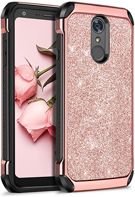 LG Q7 Case,LG Q7 Plus Case,LG Q7  Case,BENTOBEN Slim Hybrid Dual Layer Shockproof Hard PC Cover Soft TPU Bumper Heavy Duty Rugged Impact Resistant protective Case for LG Q7/Q7 /Q7 Alpha/Q7α,Rose Gold