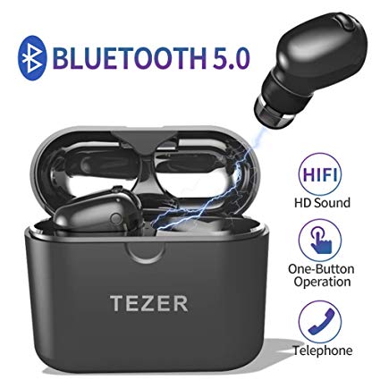 Timemaker True Wireless Bluetooth Earbuds, Latest Bluetooth 5.0 in Ear Earphones Mini Headset Headphones Built in Microphone & Dual Speakers with 8 Hours Talking Time for iPhone and Android Smart Phones, White