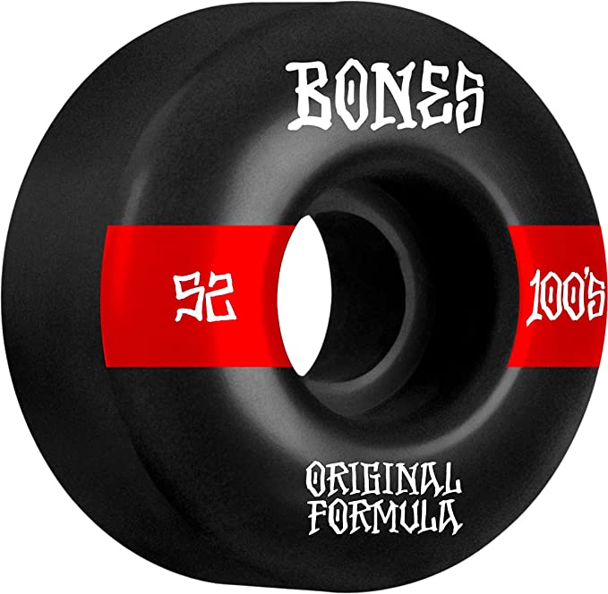 Bones Wheels Skateboard Wheels 52mm 100 feets V4 Wide Black 100A