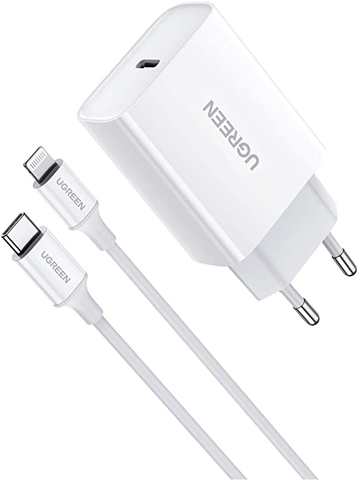 UGREEN USB C Ladegerät mit MFi Zertifiziert USB C Lightning Kabel USB C Netzteil kompatibel mit iPhone 12,12 Mini,12 Pro,12 Pro Max, 11, SE 2020, iPad Pro 2020, AirPods pro usw