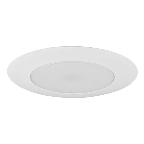 White Alabite Shower Trim with Metal Ring for 6-Inch Recessed Cans