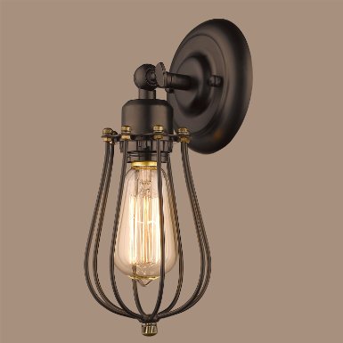 CLAXY® Ecopower Vintage Style Industrial Mini Wire Cage Wall Sconce