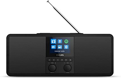 Philips Audio Internet Radio R8805/10 DAB  Radio With Spotify Connect (Bluetooth, Sleep Timer, Dual Alarm, Qi Charging Pad For Mobile Phone, USB) Black – 2020/2021 Model